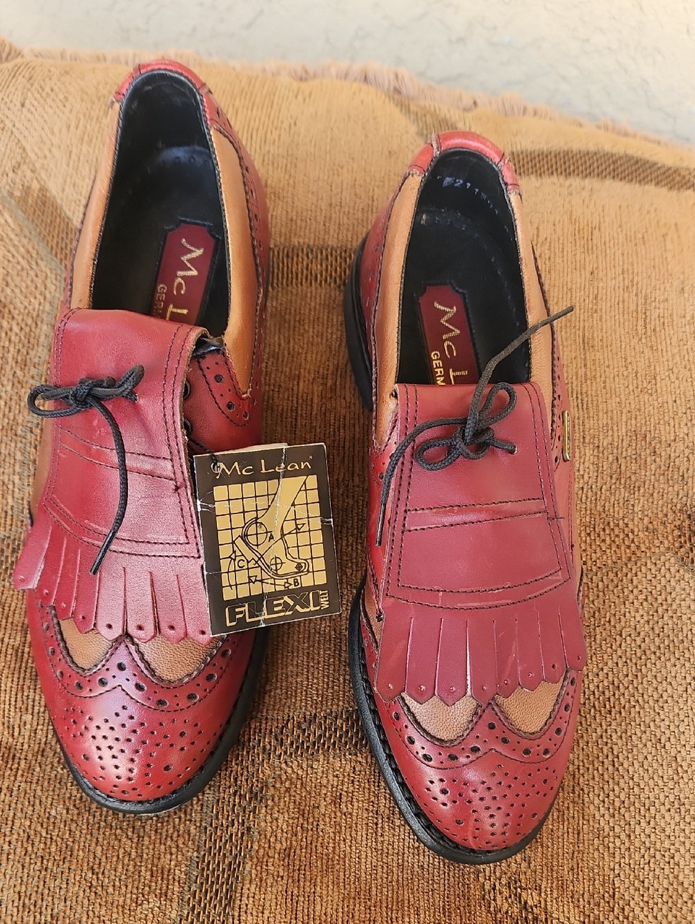 vintage Mc Lean GERMANY Burgudy leather golf shoes